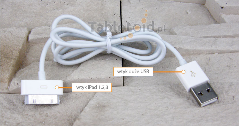 przejsciowka na kablu – adapter: wtyk USB do iPad 1, 2, 3