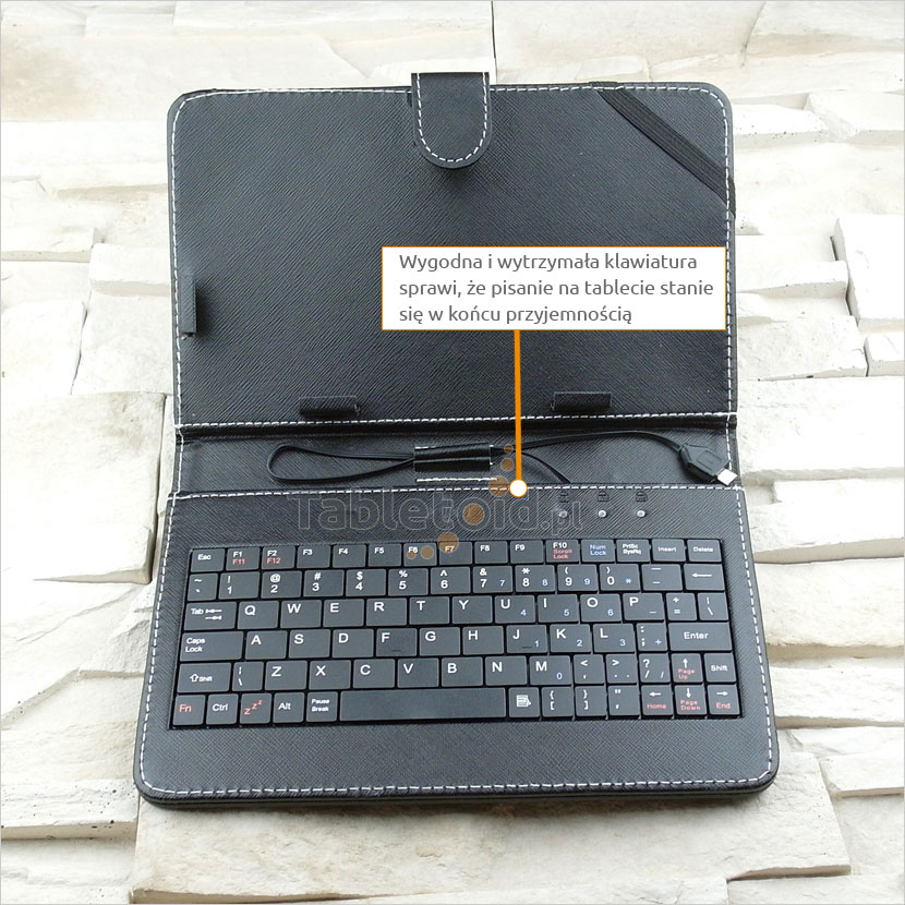 Etui z klawiaturą USB do tabletu 7-calowego | pokrowiec na tablet Kiano, GoClever, Tracer, Yarvik, Lark
