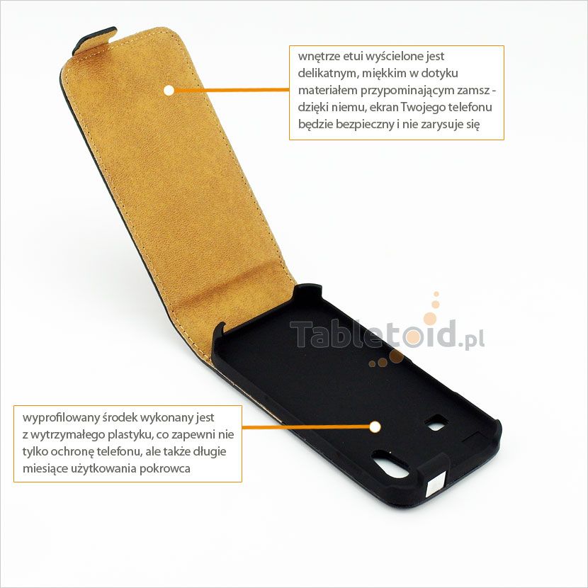 Wnętrze pokrowca do telefonu Samsung Galaxy Ace S5830