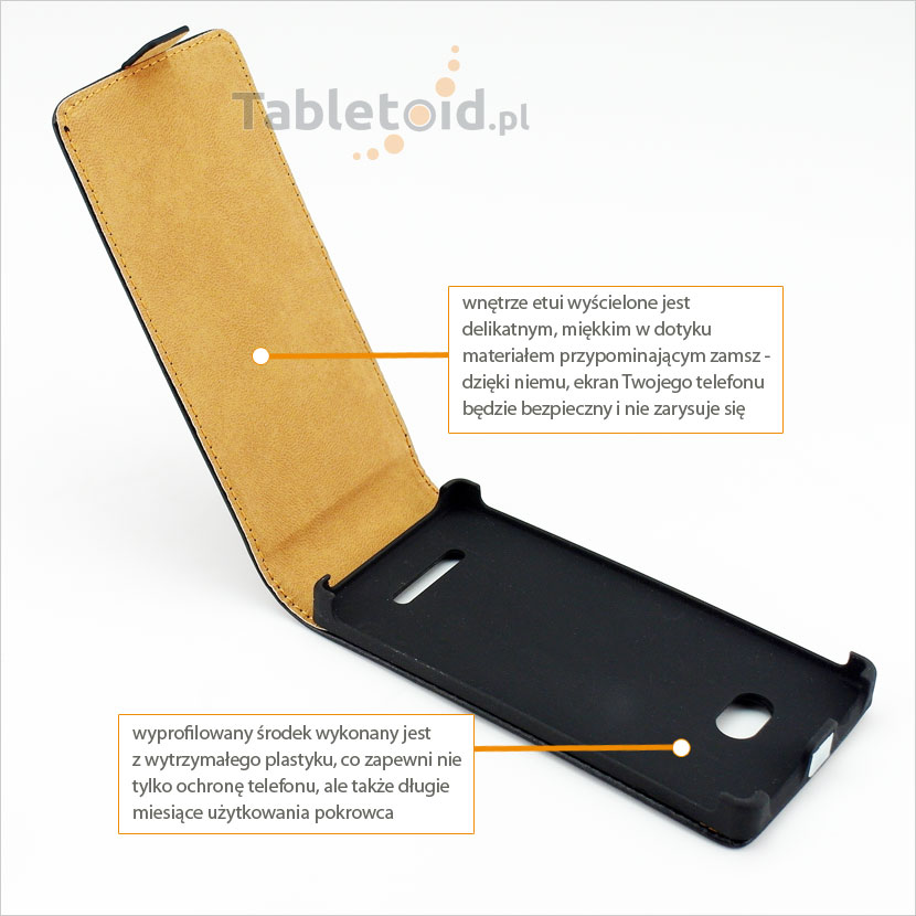 Pokrowiec z klapką do telefonu HTC Windows Phone 8S