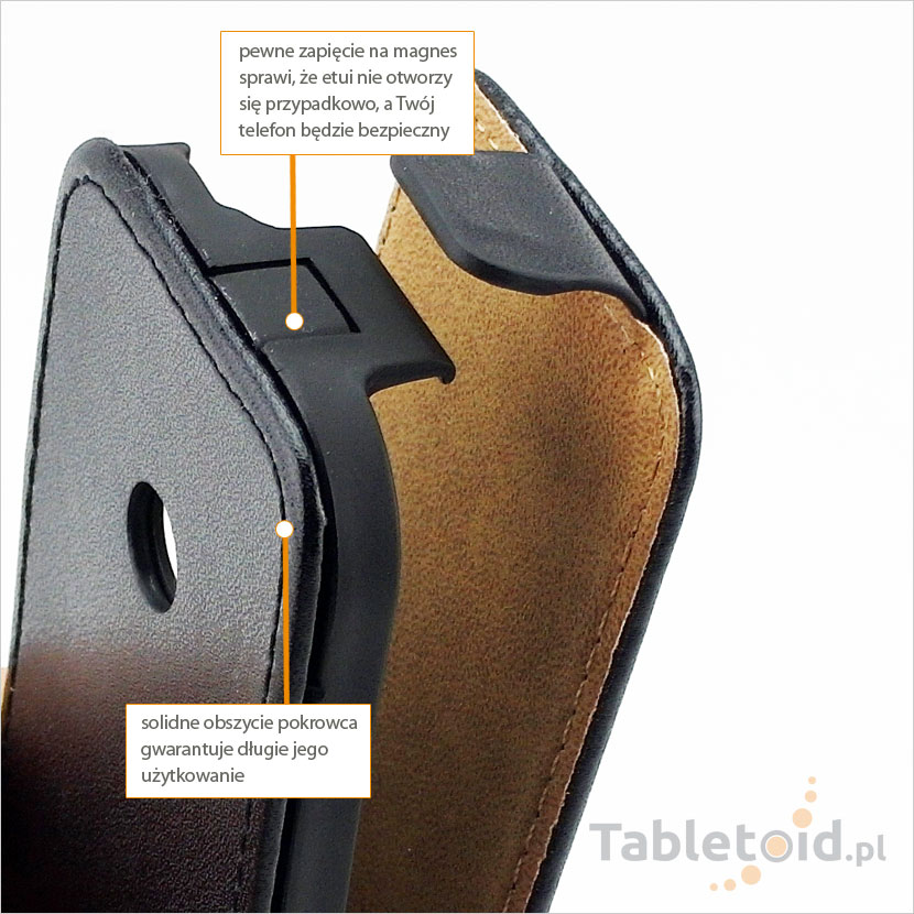 Praktyczne zapięcie na magnes w etui