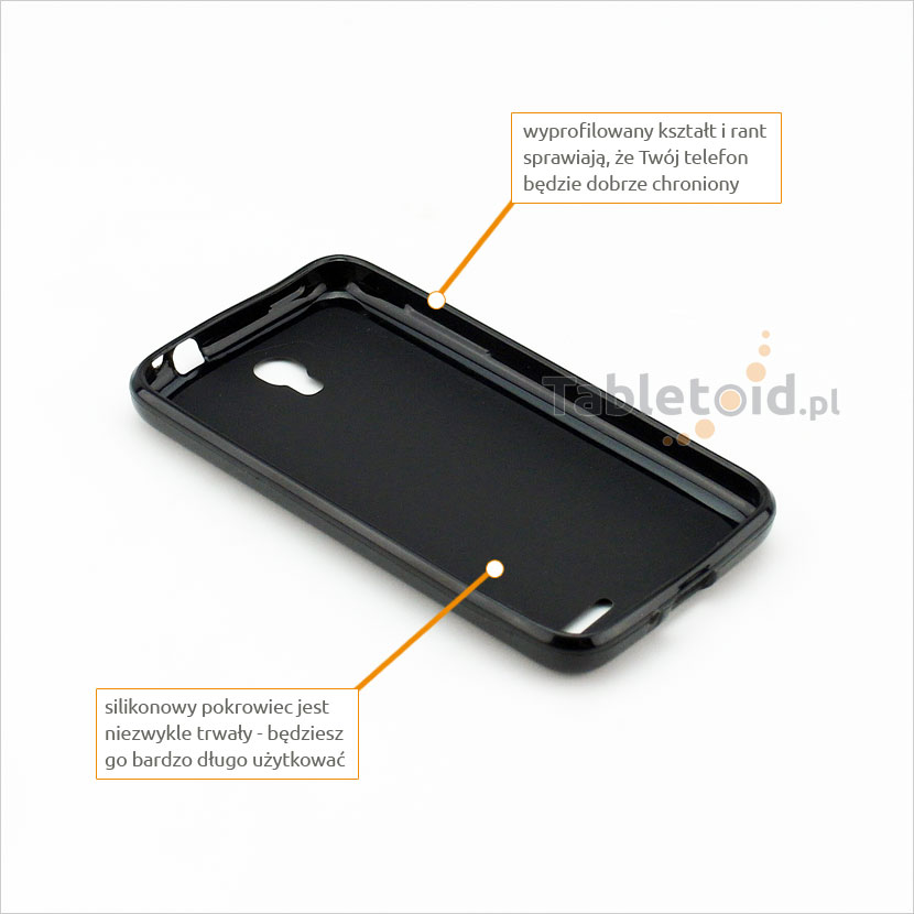 silikonowe etui na smartphone od środka przyciski silikonowe w etui do Alcatel POP S3