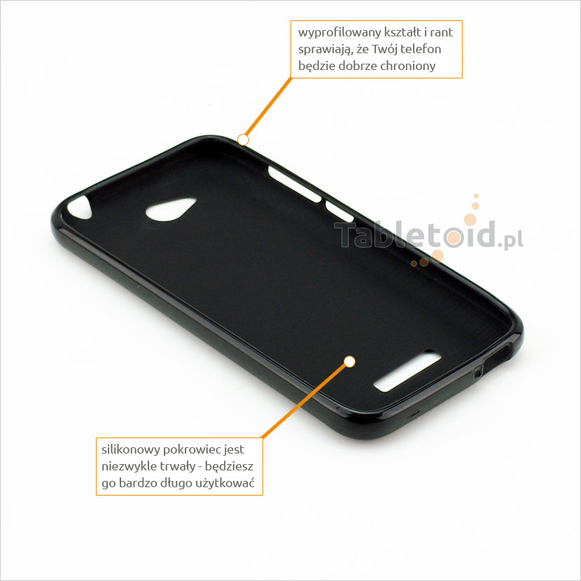silikonowe etui na smartphone od środka wnętrze w etui do HTC 616