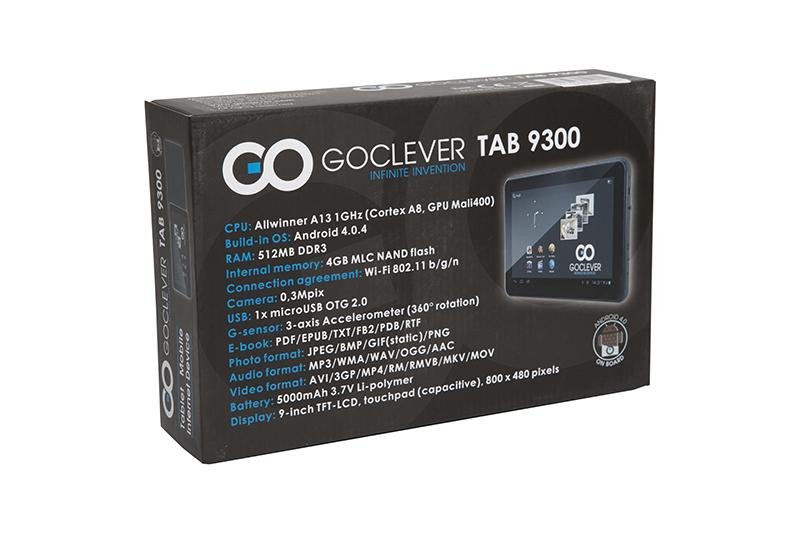 Tył pudełka tableta GOCLEVER