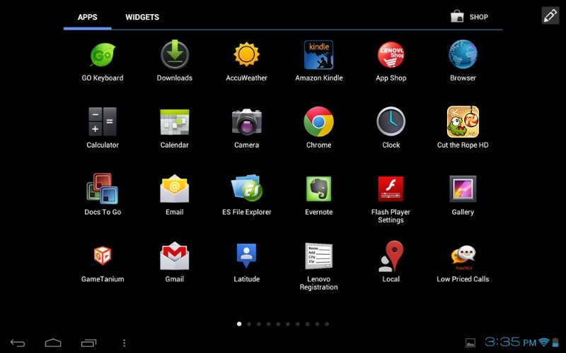 ekran z ikonami na tablecie