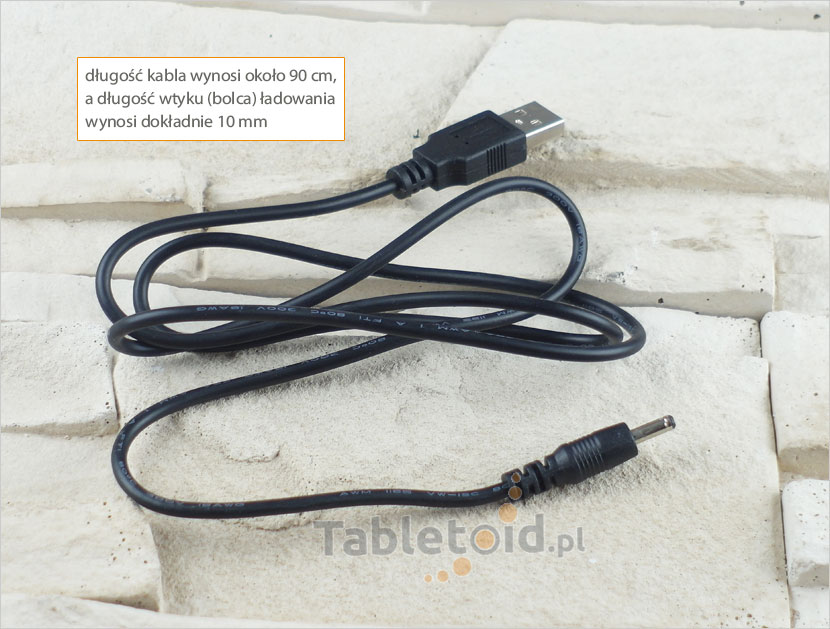 Kabel USB do ładowania tabletu - wtyk 3,5 mm