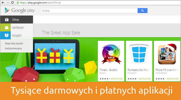 Tysiące aplikacji Google Play Tysiące aplikacji w Google Play