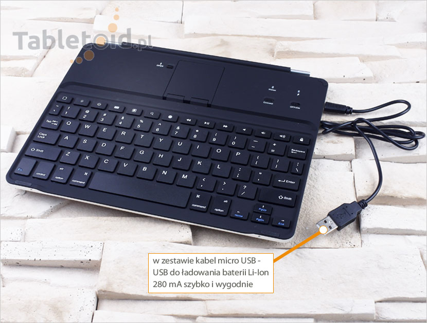 klawiatura bluetooth ipad kabel micro usb-usb