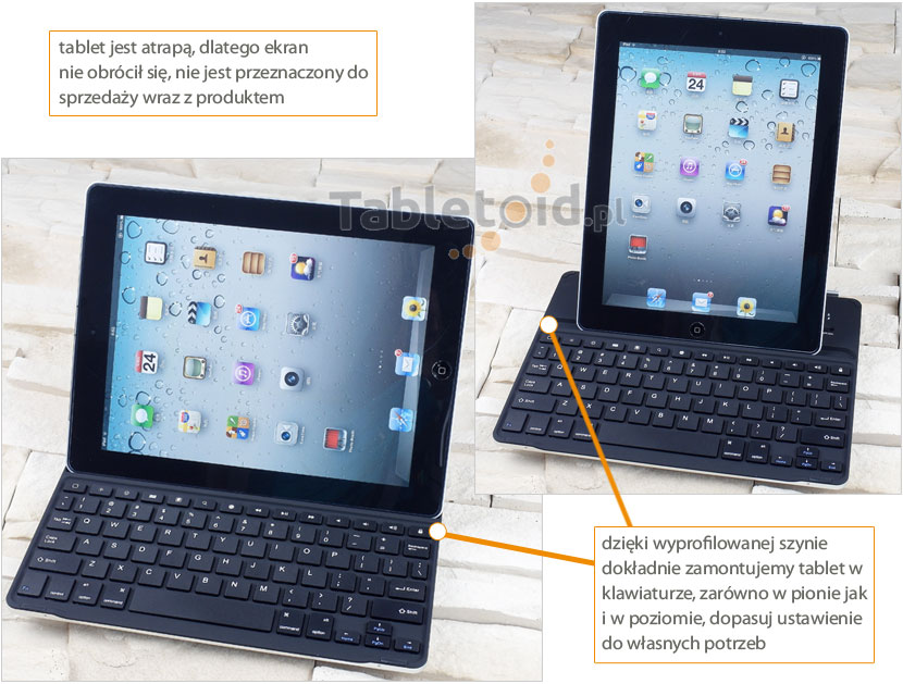 klawiatura bluetooth ipad wyprofilowana szyna