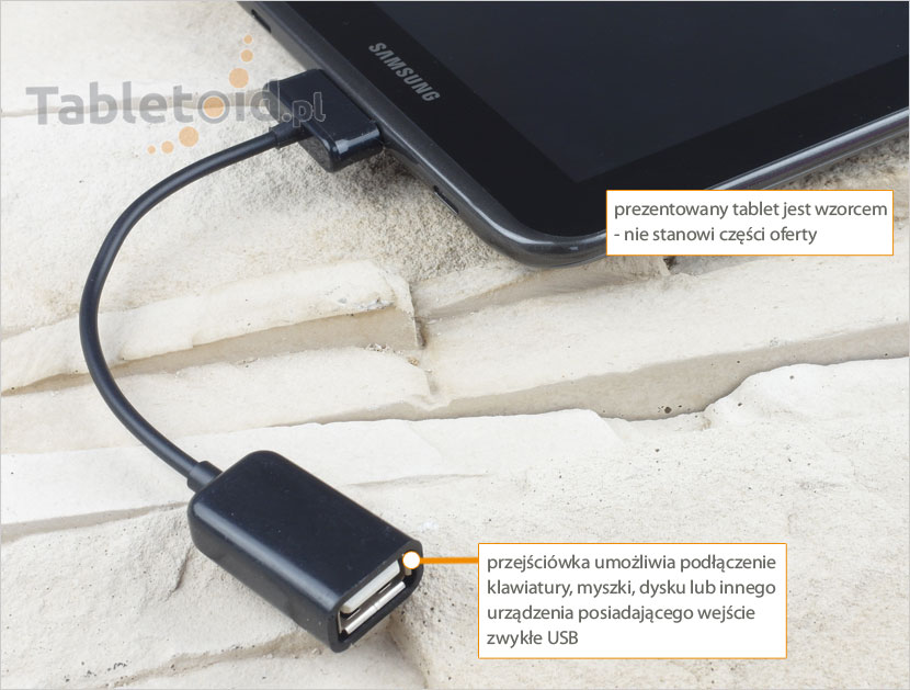 podłączenie przejściówki Samsung - USB do tabletu