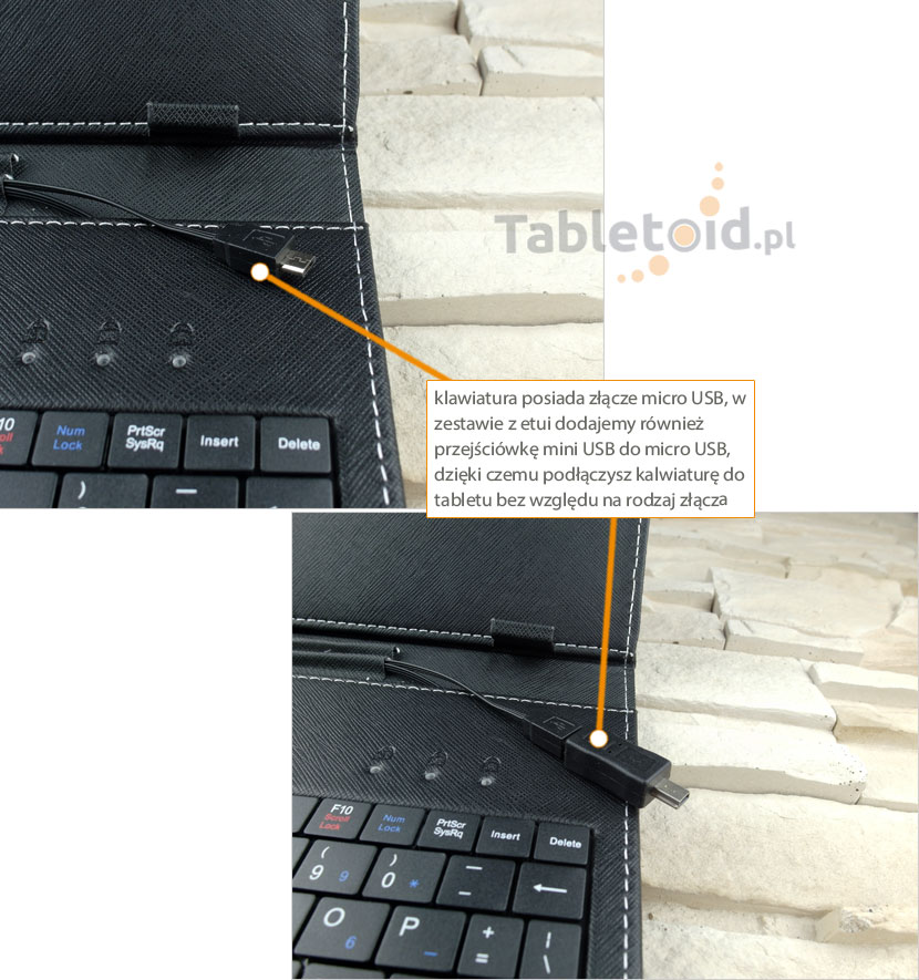 złącze micro USB w klawiaturze