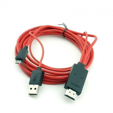 Adapter MHL: wtyk micro USB - HDMI + gniazdo micro USB