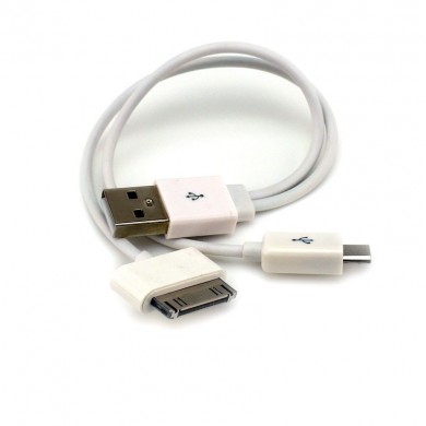 Przejściówka – adapter: wtyk USB do micro-USB + iPad 1, 2, 3