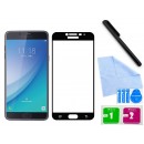 Zaokrąglone szkło hartowane 3D do telefonu Samsung Galaxy C7 SM-C7000 - kolor CZARNY