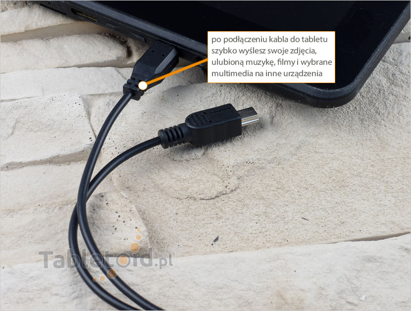 podłączenie kabla mini/micro USB i zwykłego USB do tabletu podłączenie kabla mini/micro USB i zwykłego USB do tabletu