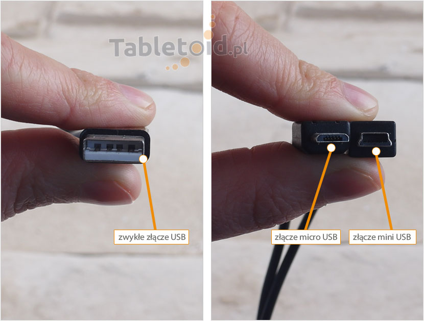 złącza mini/micro USB i zwykłe USB złącza mini/micro USB i zwykłe USB